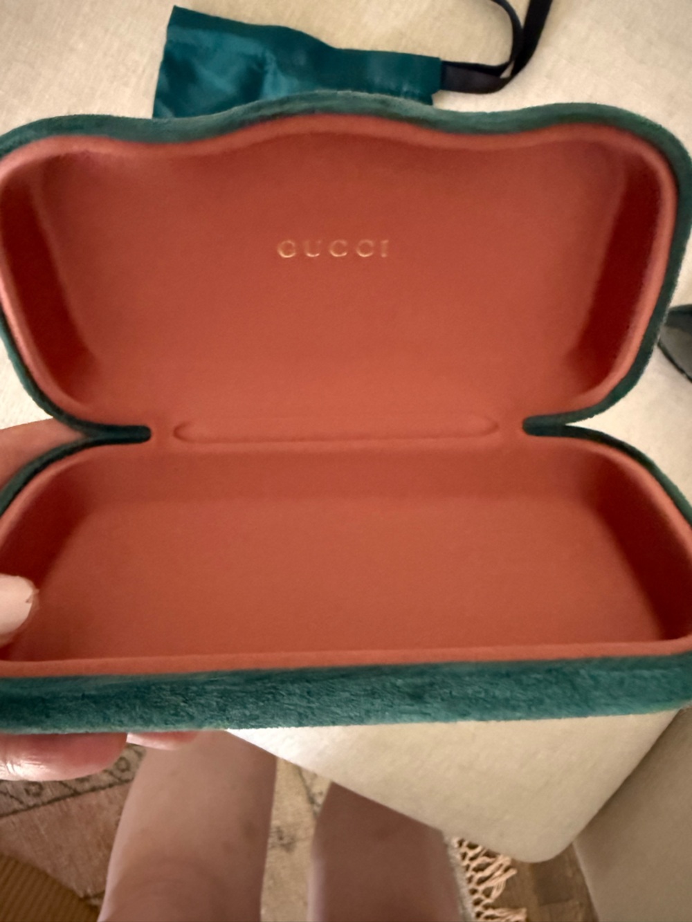 Gucci Black Cat-Eye Sunglasses with Gold Accents - Picture 8 of 11